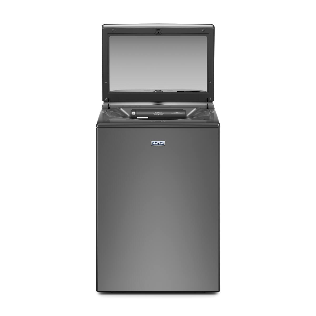 Angle. Maytag - 5.2 Cu. Ft. High Efficiency Smart Top Load Washer with Extra Power Button - Metallic Slate.