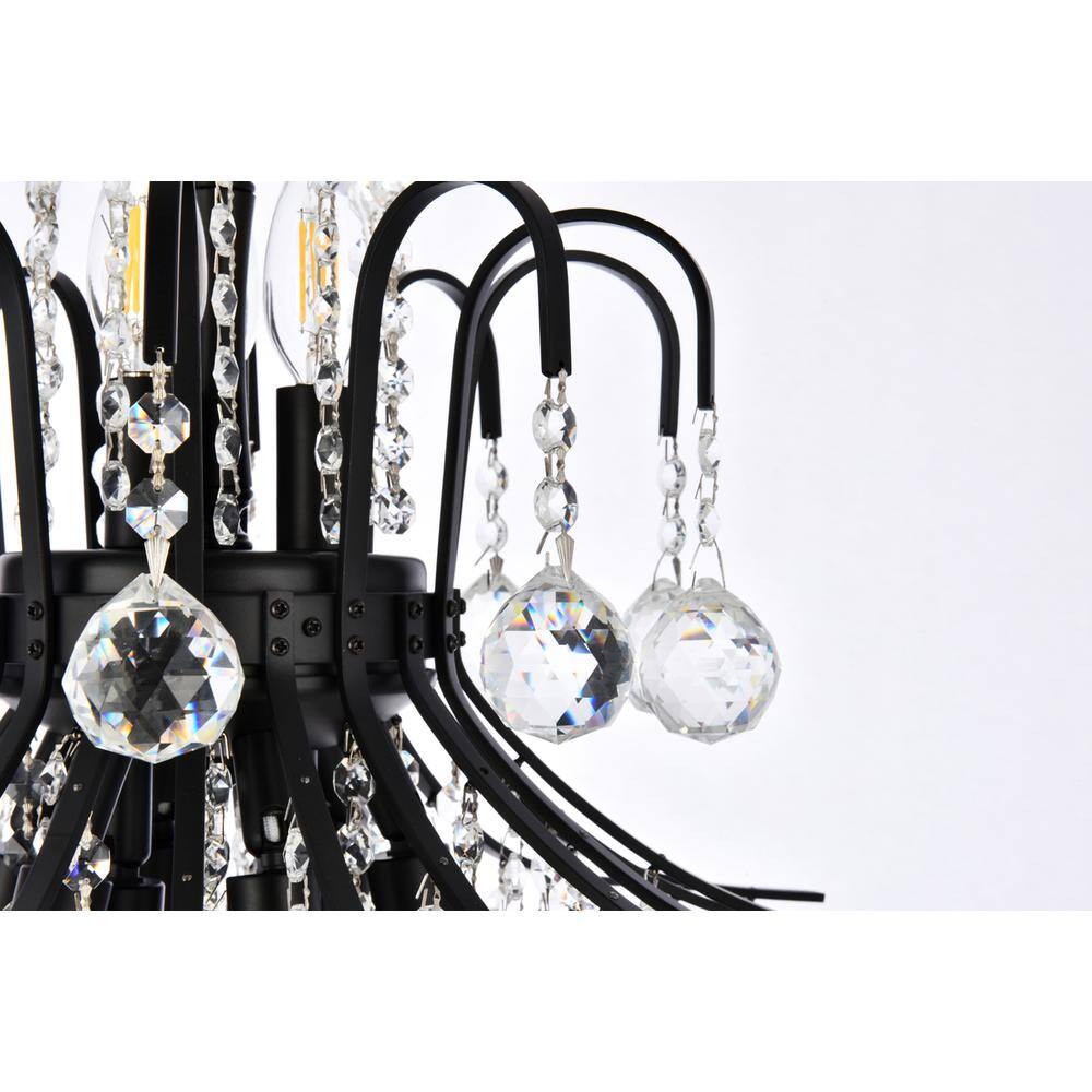 Alt View 1. Elegant Lighting - Toureg 22 inch black chandelier - Black And Clear.