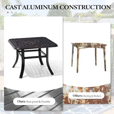 CAST ALUMINUM CONSTRUCTION

Ours: Rust-proof & Durable

Others: Rusting & Broken