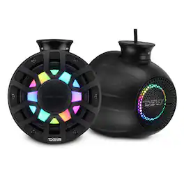 DS18 Audio - NXL 6.5" 2-way Coaxial Speaker with Built-in Driver and Grille (Pair), 150W RMS 4-Ohm - Black