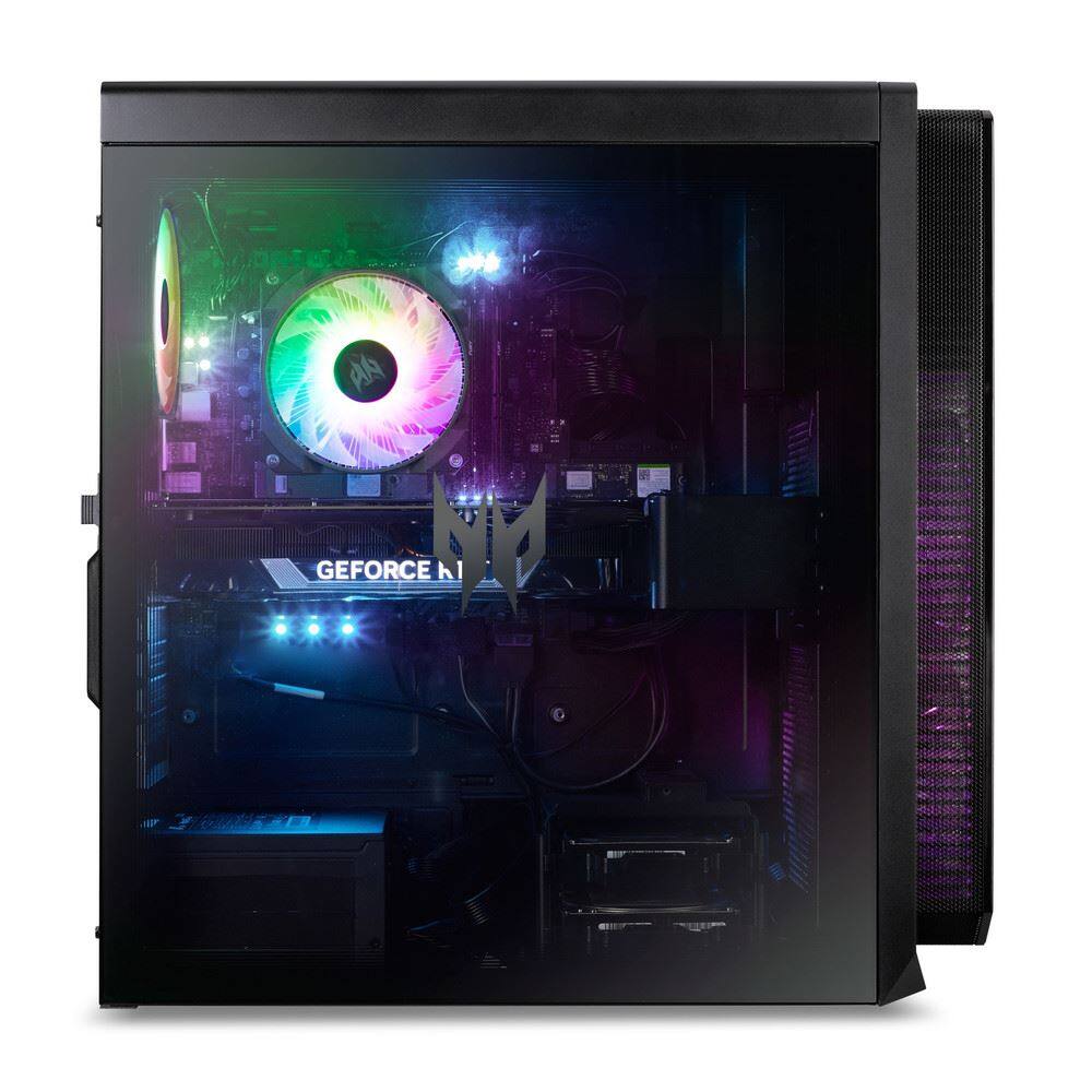 Back. Acer - Predator Orion PO5-650-UB11 Gaming Desktop 16GB RAM 1TB SSD Intel Core i7-13700F 16-core W11H - Black.