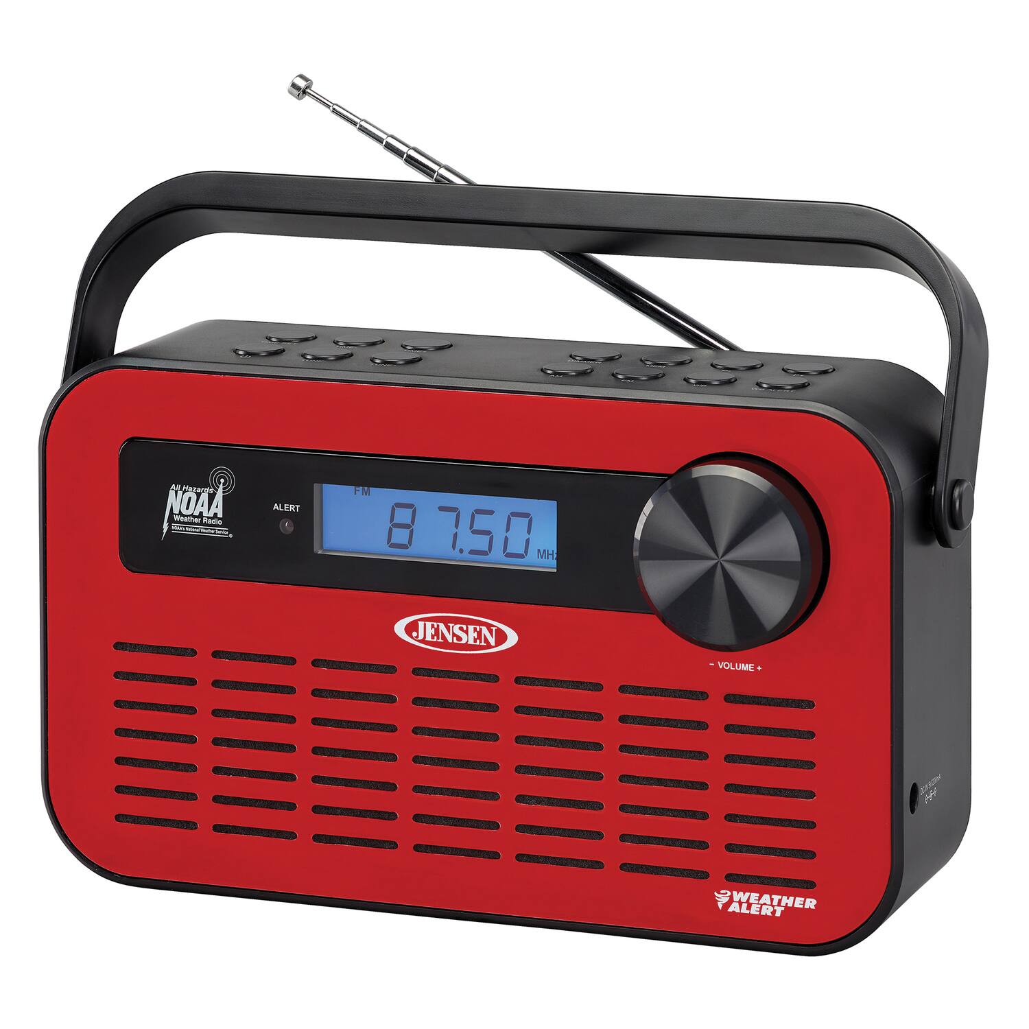 NOAA Weather Radio
ALERT
FM 87.50 MHz
JENSEN
VOLUME
WEATHER ALERT