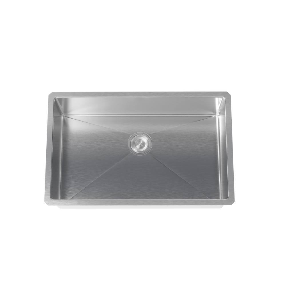 Left. Elegant Kitchen and Bath - Stainless Steel undermount kitchen sink L32''xW19'' x H10" - Stainless Steel.