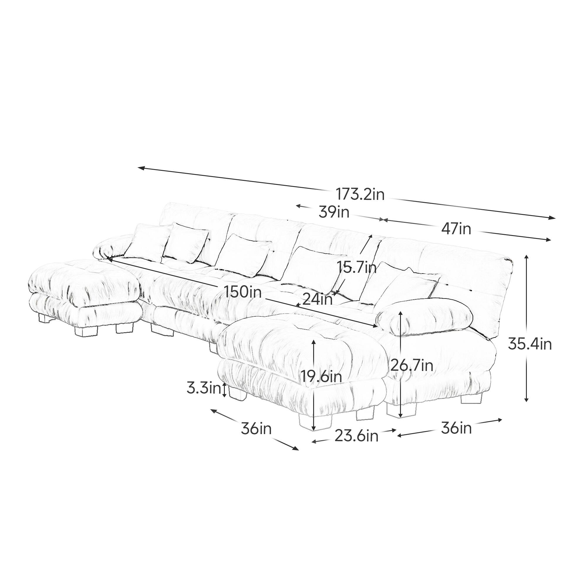 173.2in  
39in  
47in  
150in  
15.7in  
24in  
3.3in  
19.6in  
26.7in  
35.4in  
36in  
23.6in  
36in