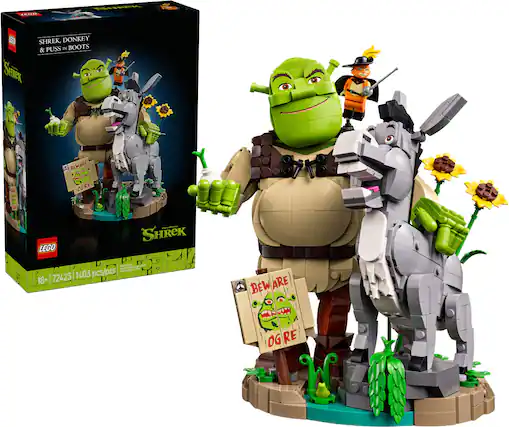 SHREK, DONKEY & PUSS IN BOOTS
SHREK BEWARE ARE OGRE LEGO
SHReK aogtotr
1403 pcs/pzs
18+
72423
BEWARE OG RE