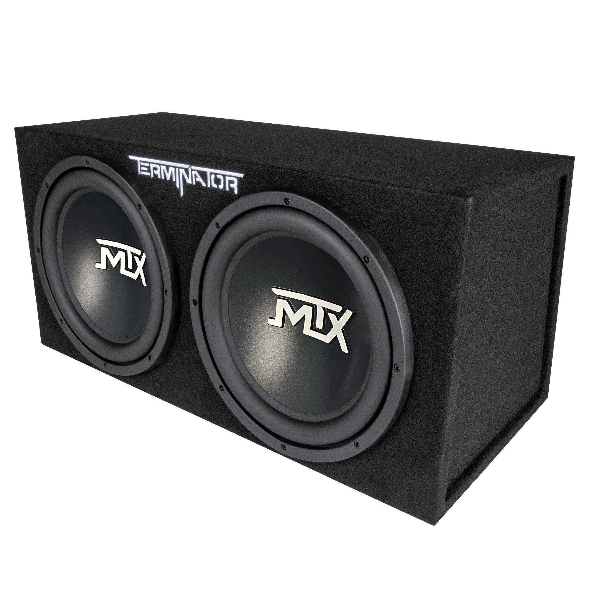Front. MTX - MTX TNE212D 12-Inch 1200-Watt Car Audio Dual Loaded Subwoofer Box Enclosure - Black.