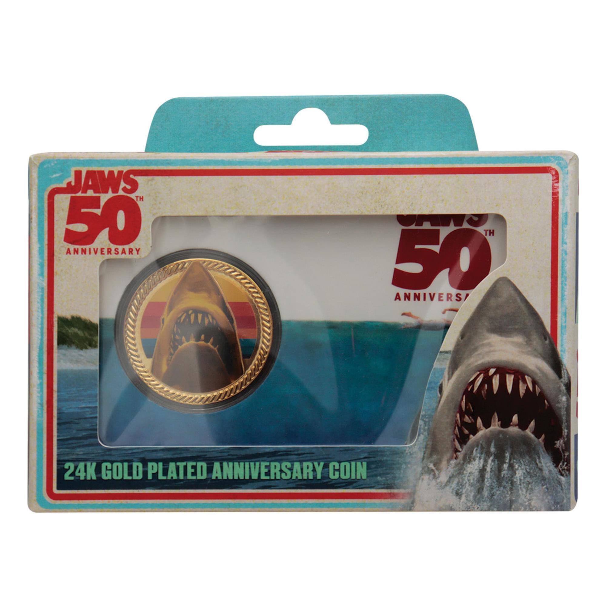 JAWS 50TH ANNIVERSARY 24K GOLD PLATED ANNIVERSARY COIN