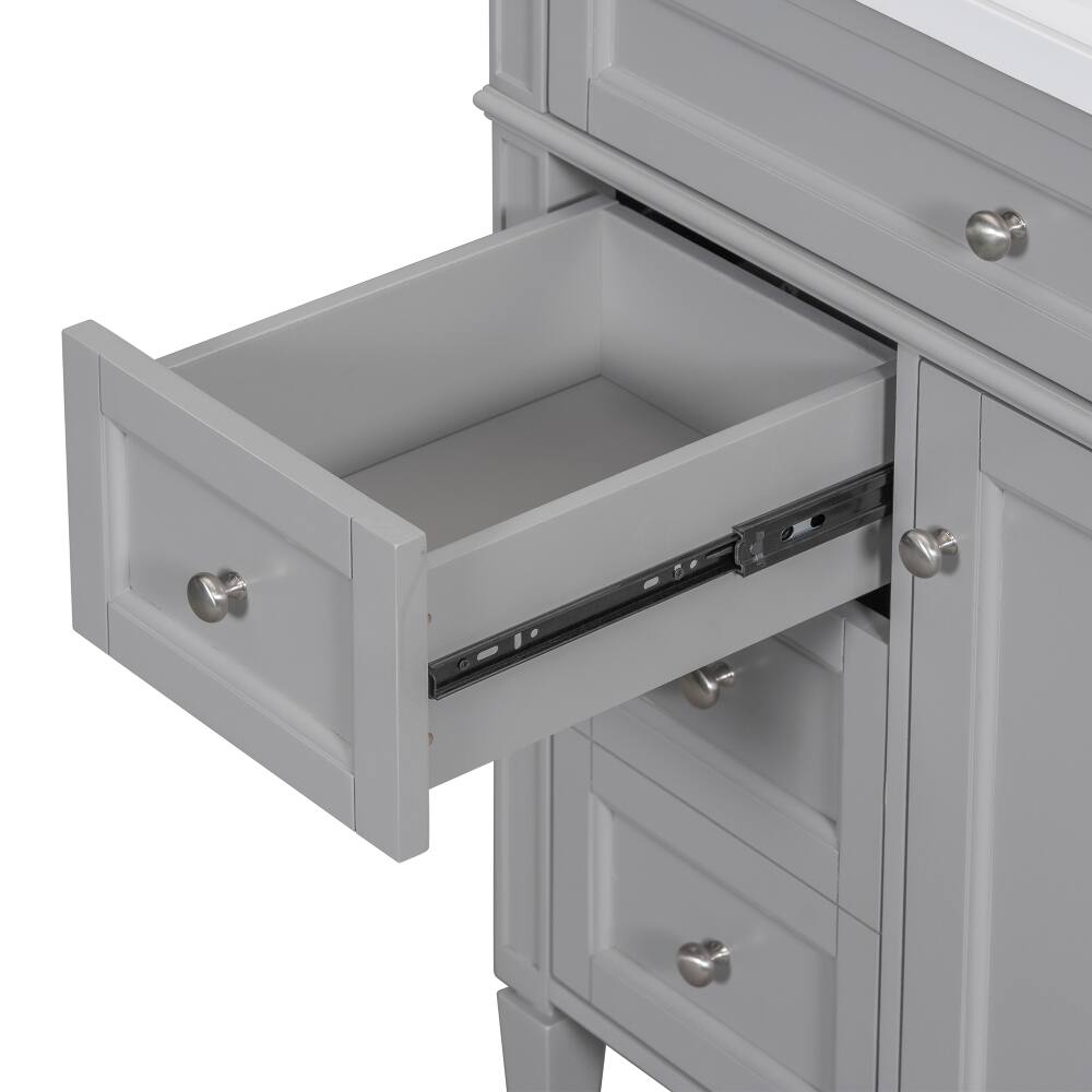 Alt View 7. Loheer - Loheer 30 inch Bathroom Vanity with Sink, Grey Single Sink Bathroom Vanity, Modern Bathroom Storage Cabinet - Grey.