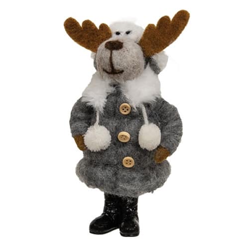 BreeBe – Moose Puffer Coat Felted Ornament – Gray BreeBe – Moose Puffer Coat Felted Ornament – Gray