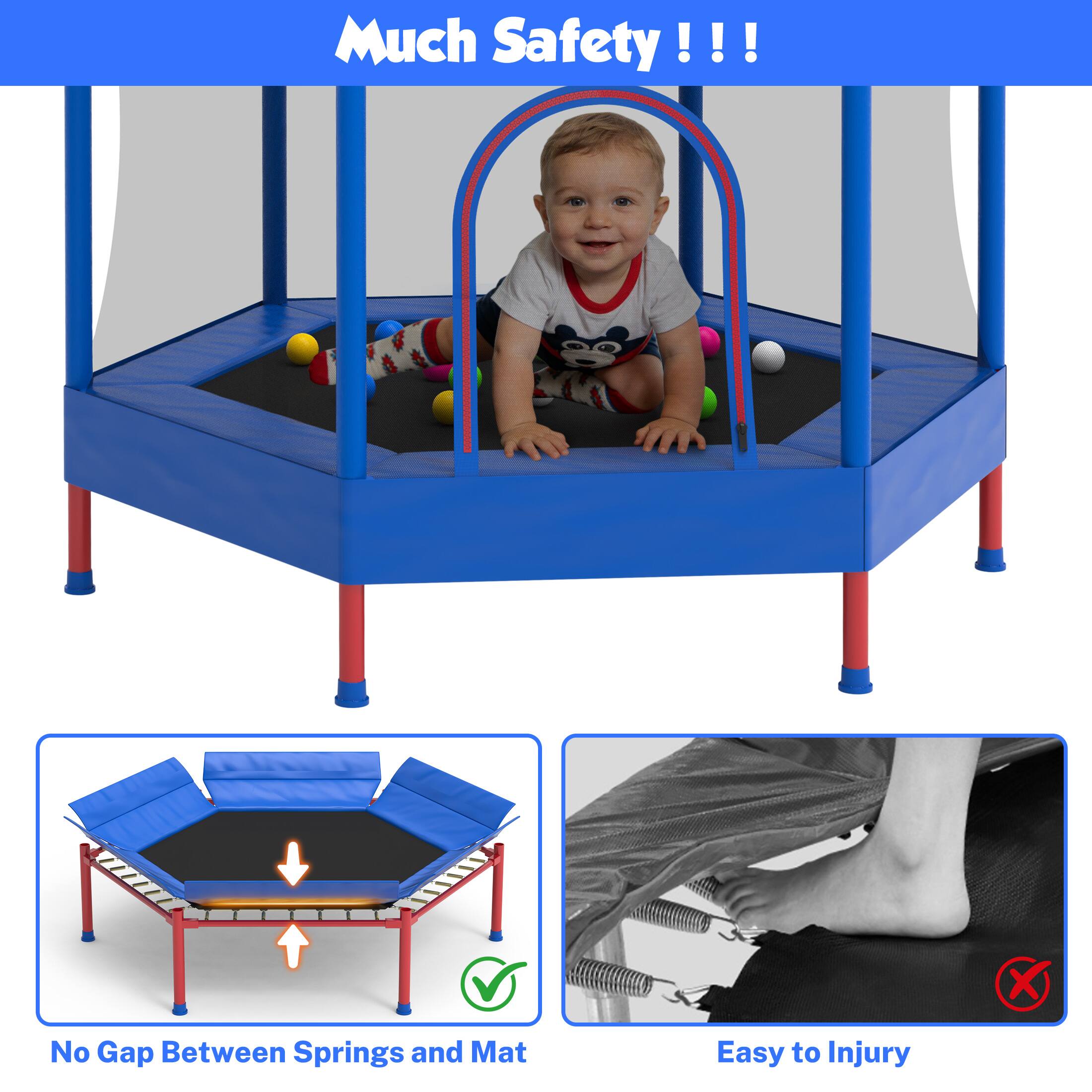 Much Safety!!!

No Gap Between Springs and Mat

Easy to Injury