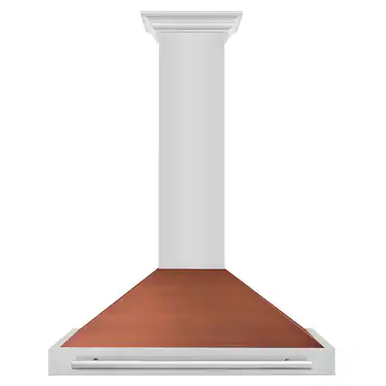 Front. ZLINE - ZLINE 36 in. Convertible Stainless Steel Range Hood with Copper Shell and Stainless Steel Handle (KB4STX-C-36) - Stainless Steel.