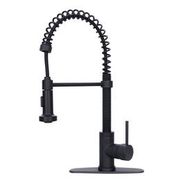 Pre-Rinse Spring Single Handle Solid Brass Kitchen Faucet with Pull Down Sprayer