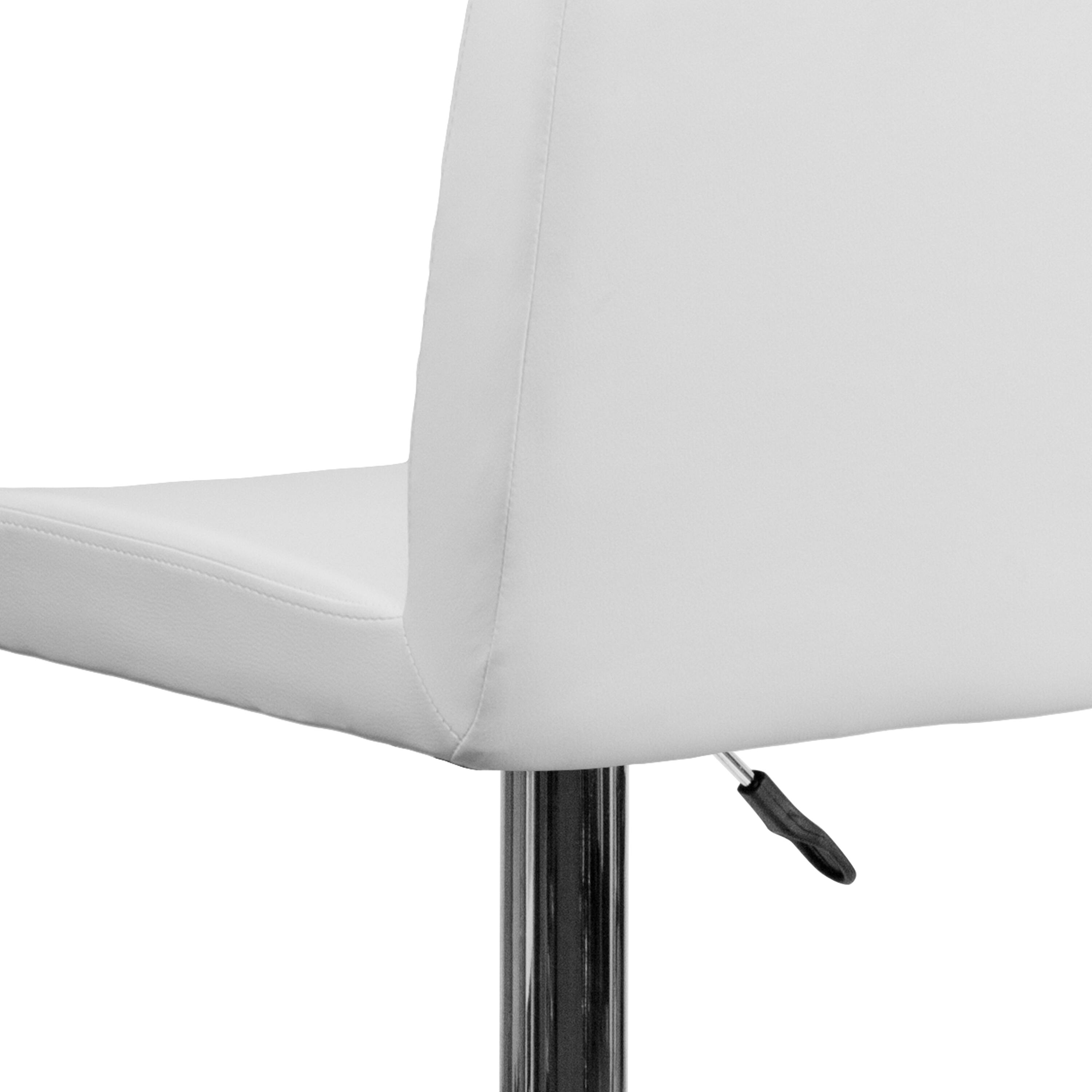 Alt View 17. Alamont Home - Contemporary Vinyl Adjustable Height Barstool with Panel Back and Chrome Base - White.