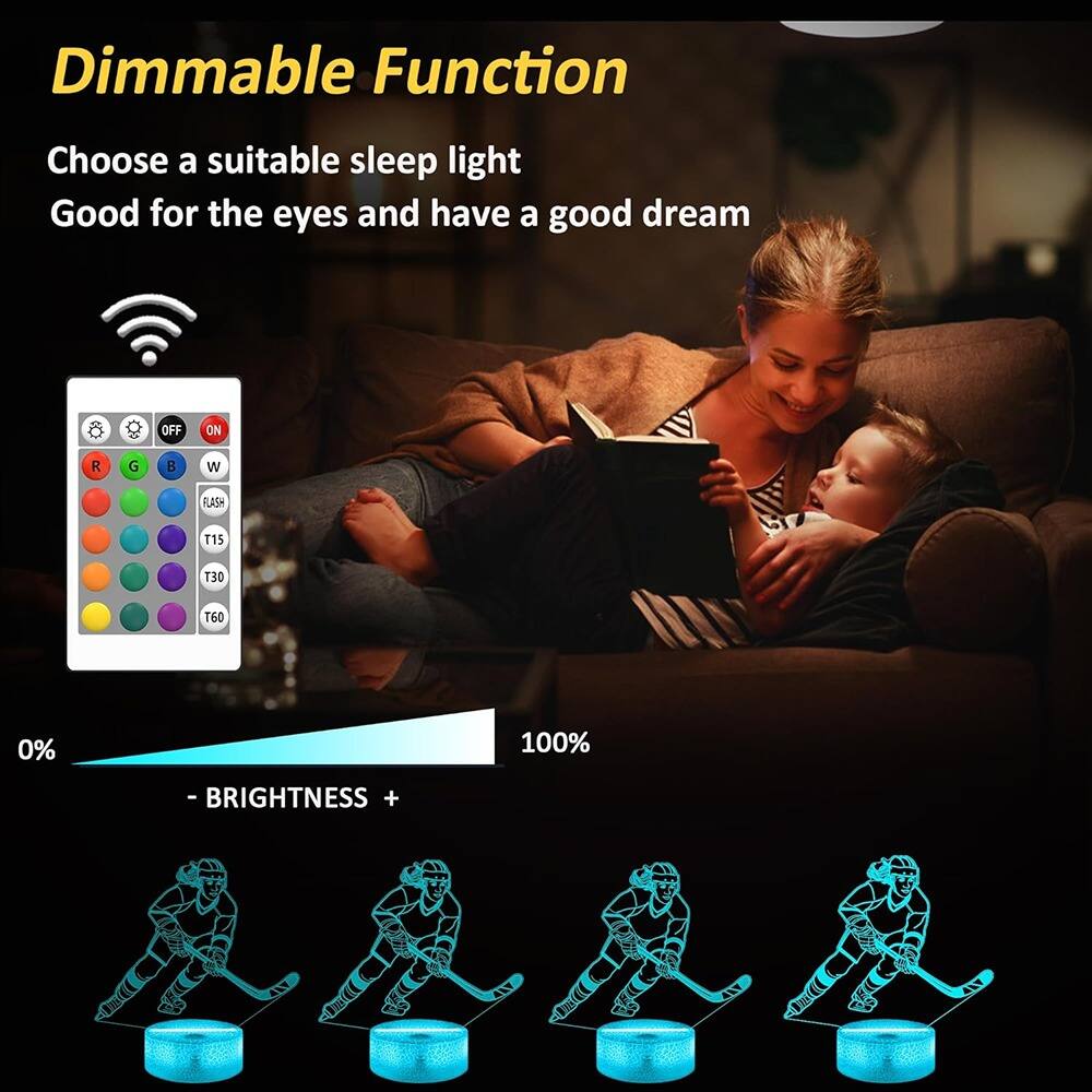 Dimmable Function  
Choose a suitable sleep light  
Good for the eyes and have a good dream  

OFF ON  
R G B W  
FLASH T15 T30 T60  

0% - BRIGHTNESS + 100%