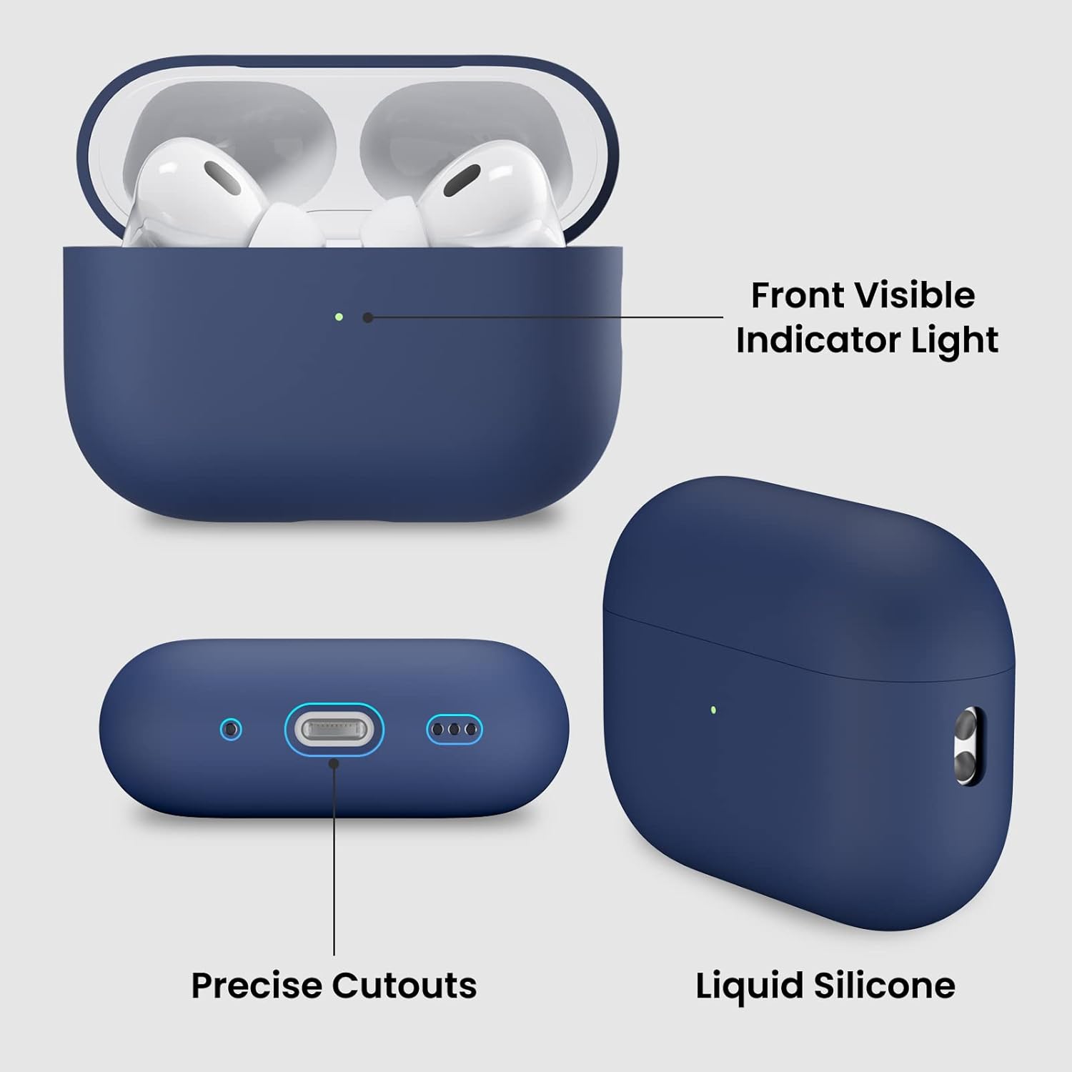 Front Visible Indicator Light, Precise Cutouts, Liquid Silicone