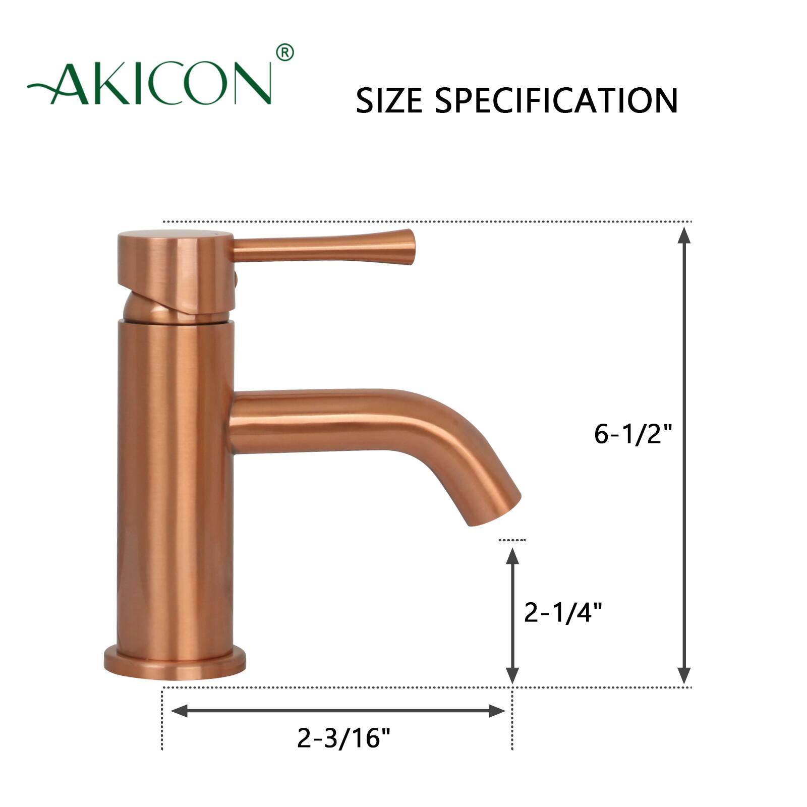 AKICON SIZE SPECIFICATION  
6-1/2"  
2-1/4"  
2-3/16"