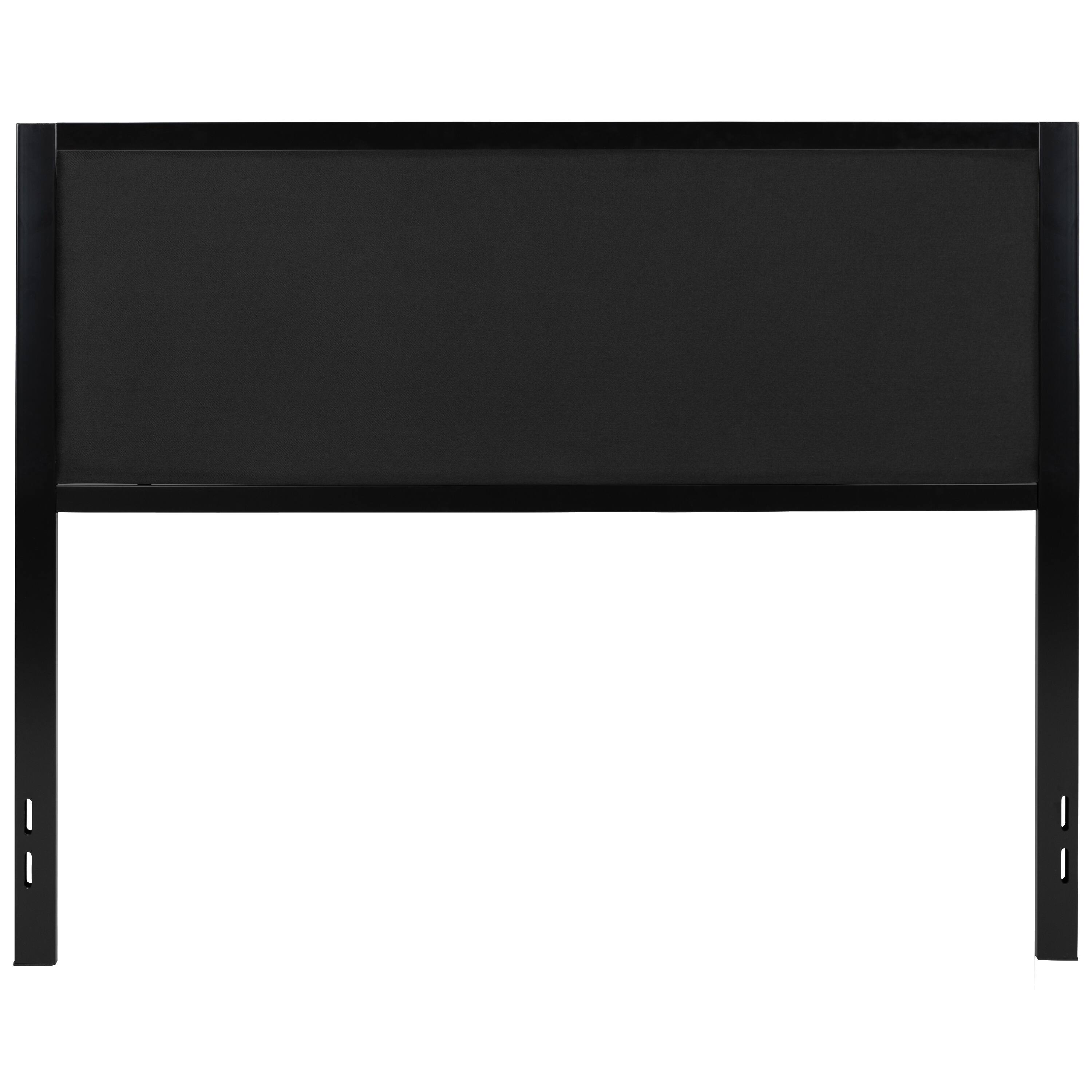 Alt View 7. Emma + Oliver - Metal Headboard - Fabric Upholstery Fits Standard Bed Frames - Black.