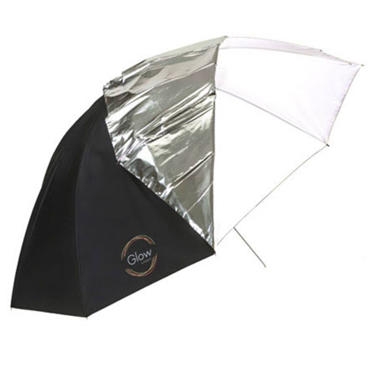 Alt View 9. Glow - Glow 72" White Parabolic Umbrella with Removable Silver/Black Layer.