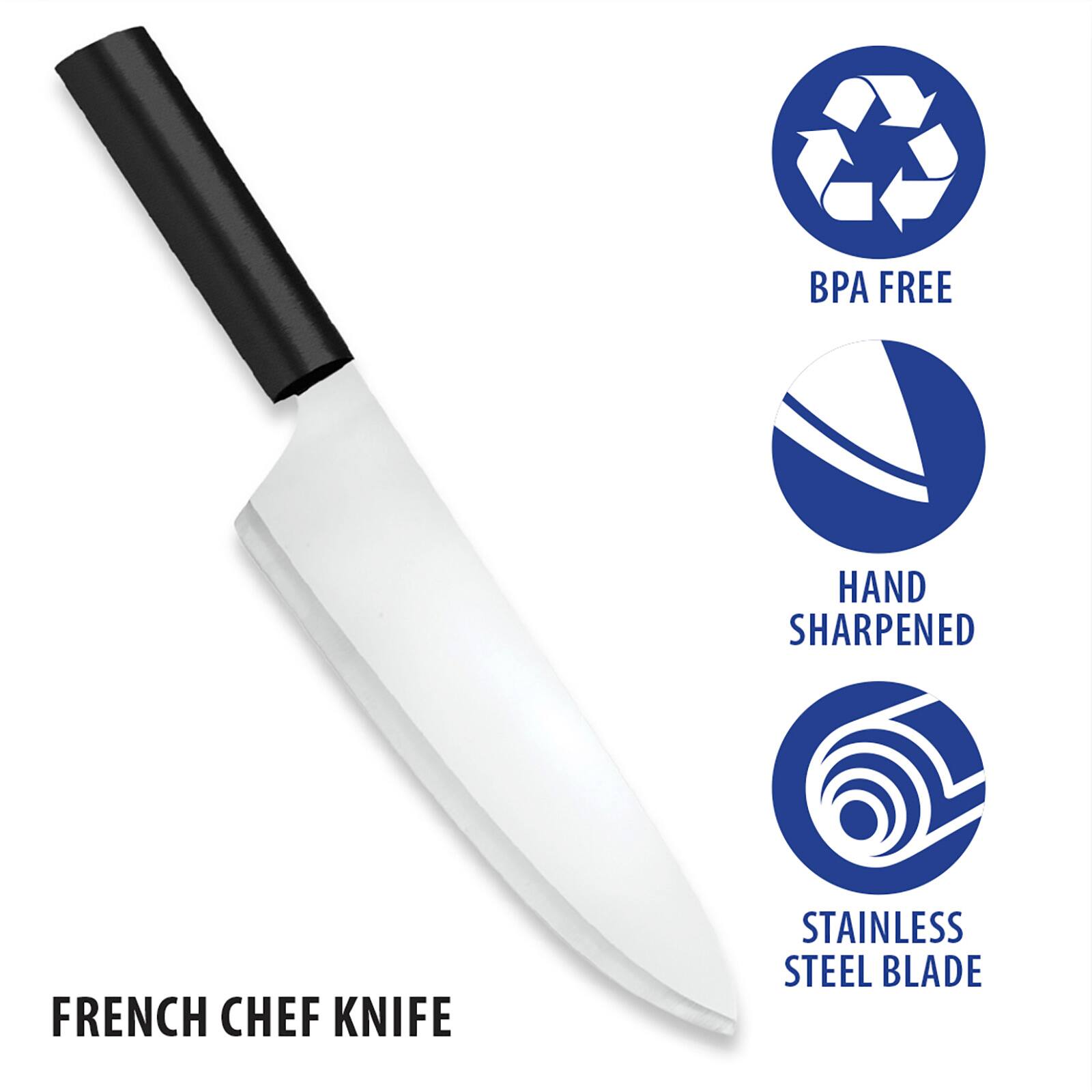 BPA Free Hand Sharpened French Chef Knife Stainless Steel Blade