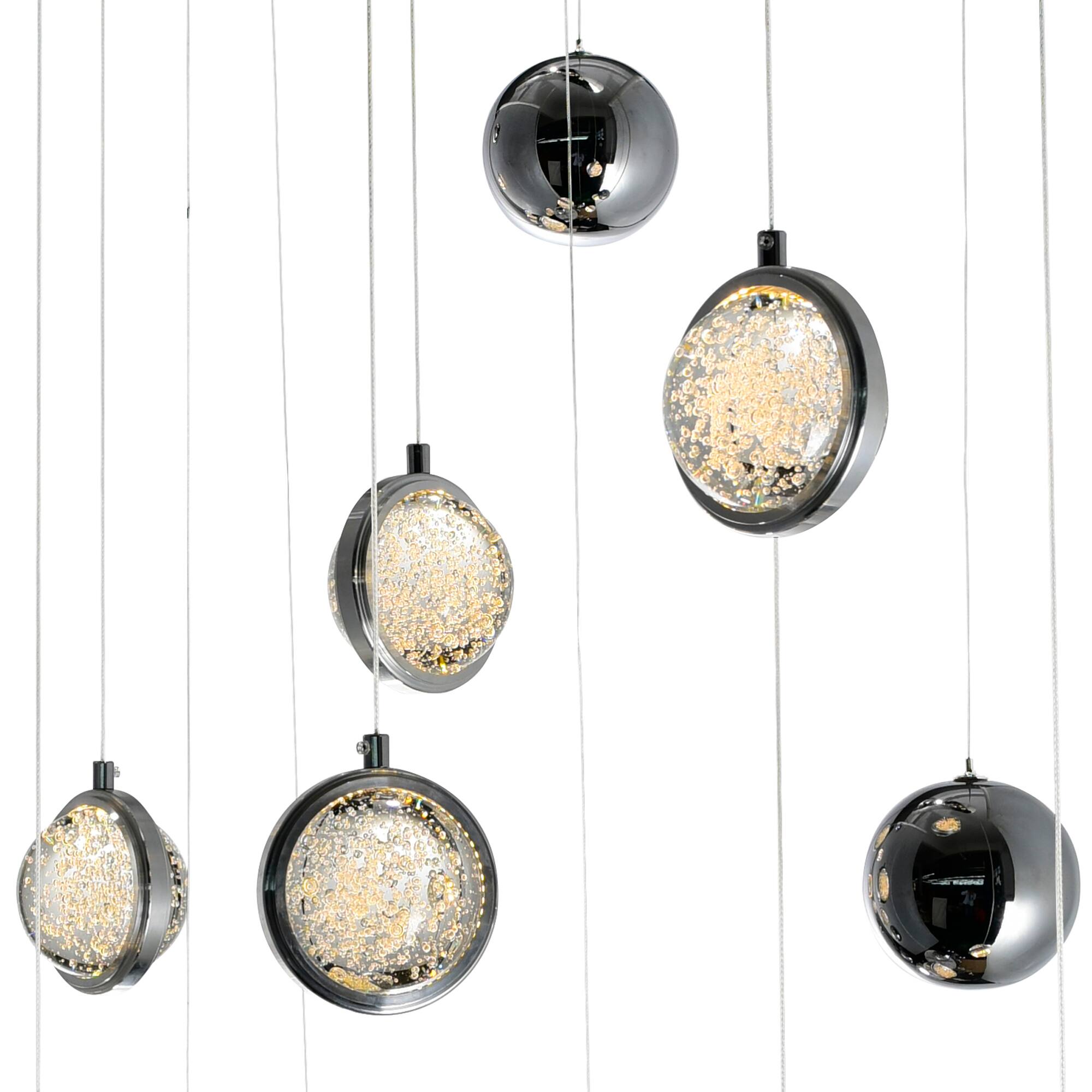 Left. CWI Lighting - Salvador 40 in LED Integrated Polished Nickel Chandelier - Polished Nickel.