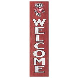 Jardine - Wisconsin Badgers 12'' x 48'' Welcome Outdoor Leaner - Red