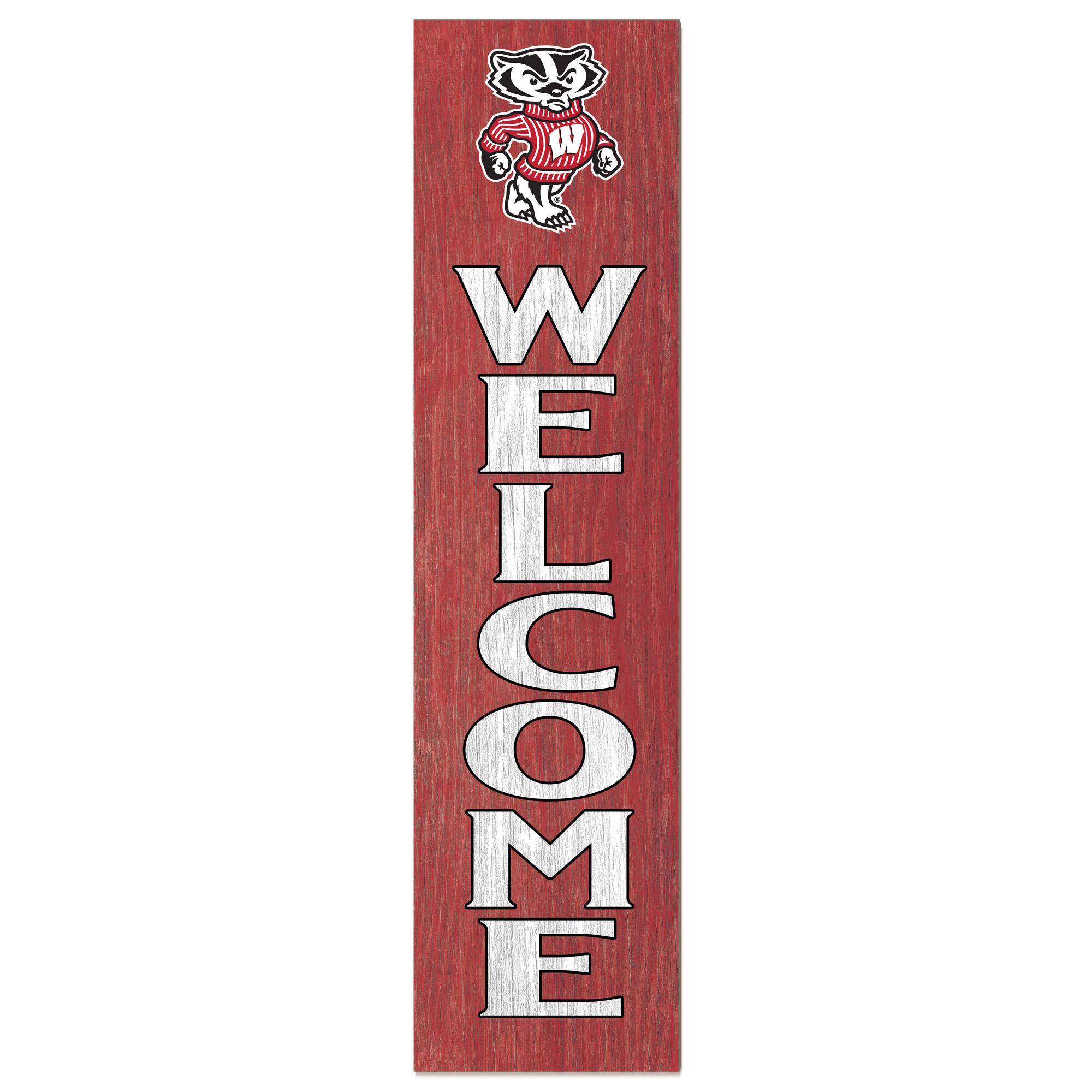 Wisconsin Badgers 12'' x 48'' Welcome Outdoor Leaner