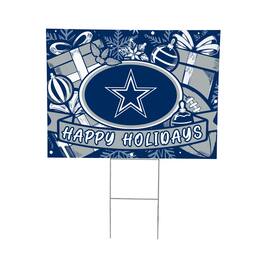 Evergreen Enterprises - Dallas Cowboys 24" x 18" Happy Holidays Christmas Outdoor Staked Yard Sign - Multicolor