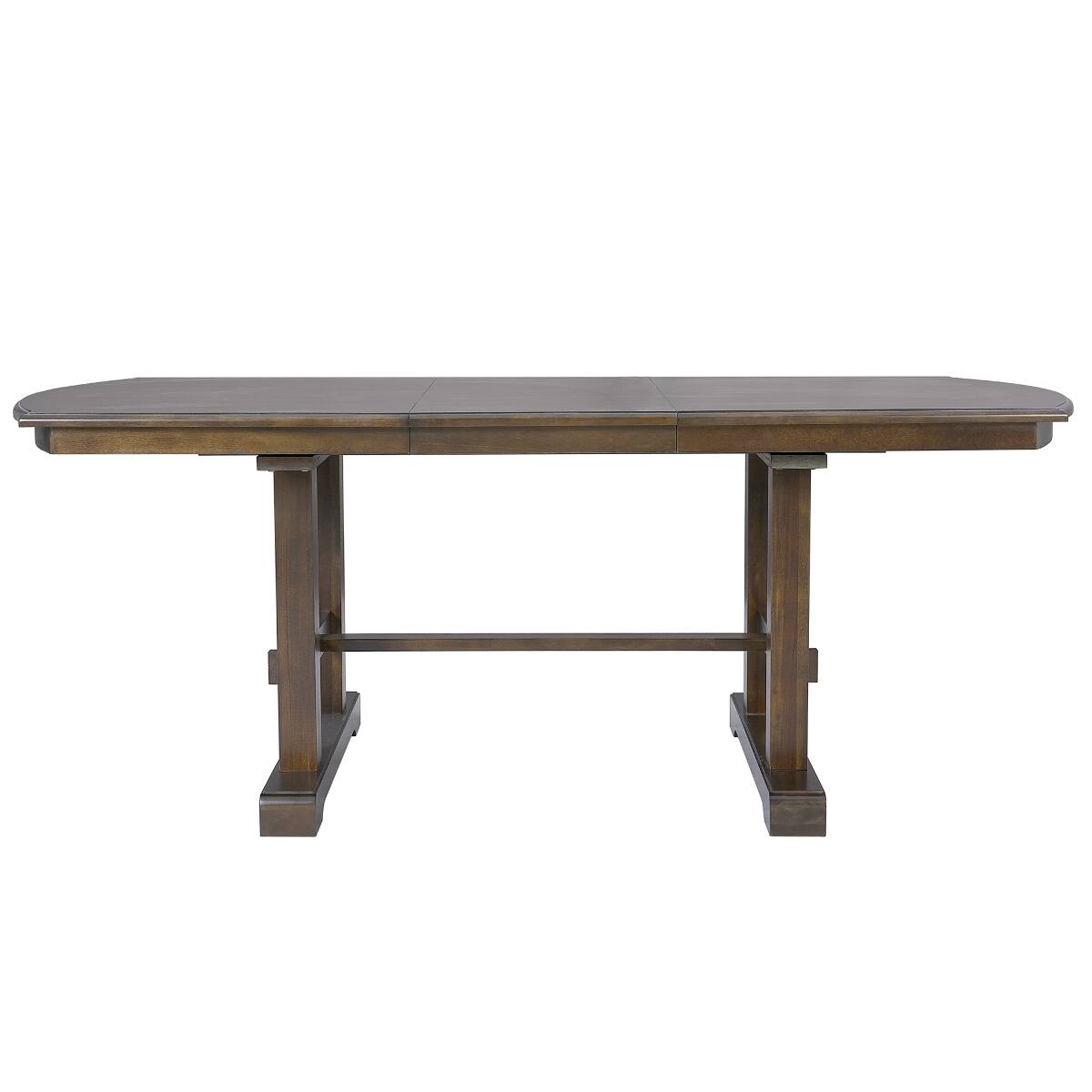 Alt View 2. Loheer - Loheer Extendable Dining Table, Brown Farmhouse Wooden Table for Four to Eight - Brown.
