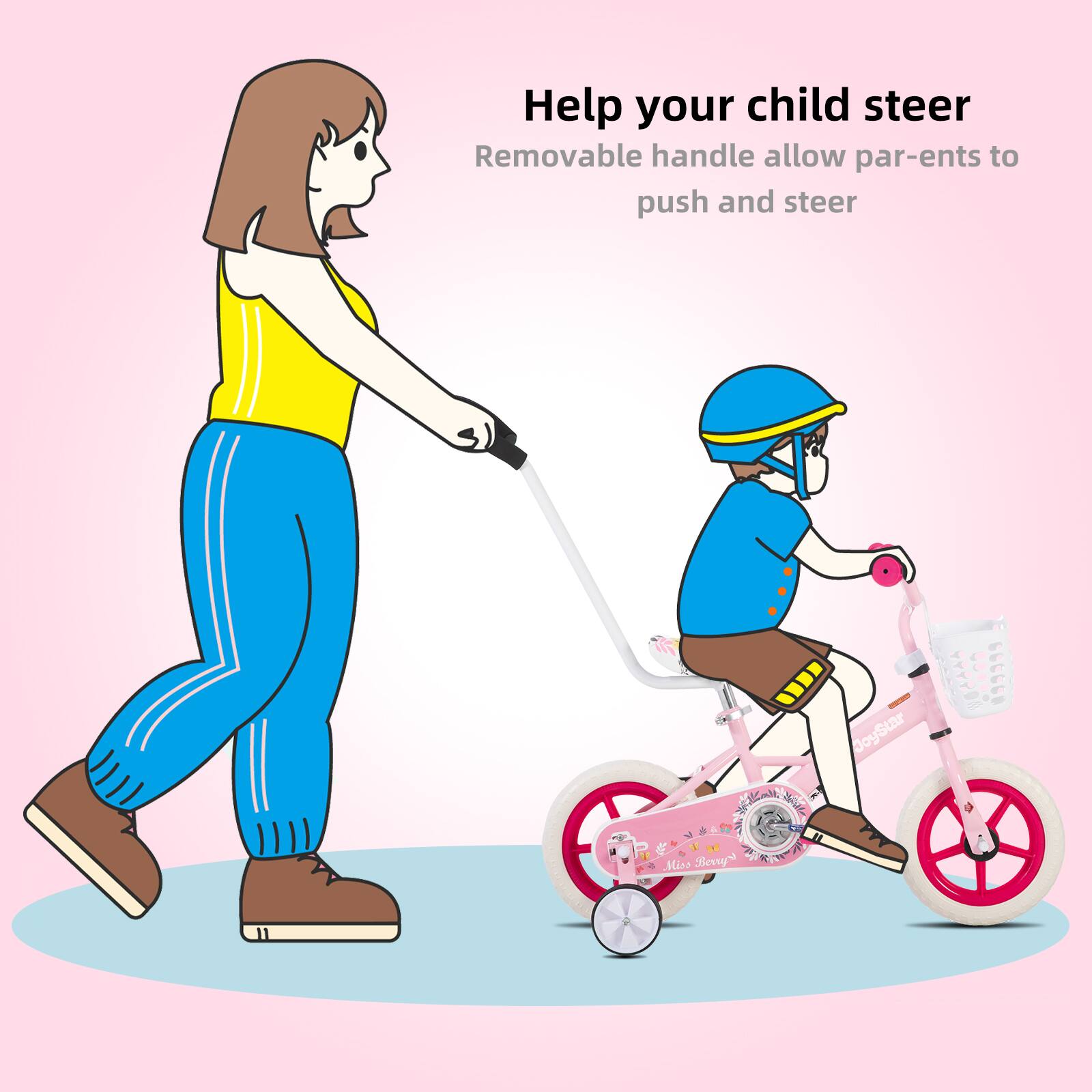Help your child steer  
Removable handle allow parents to push and steer  

Miss Seras ARA JoyStar