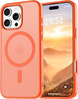 FINEAK - iPhone 16 Pro Max Case-Magnetic Matte Military Drop Protection - Orange