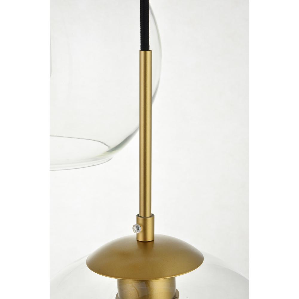 Back. Living District - Baxter 7 Lights Brass Pendant With Clear Glass - Brass And Clear.