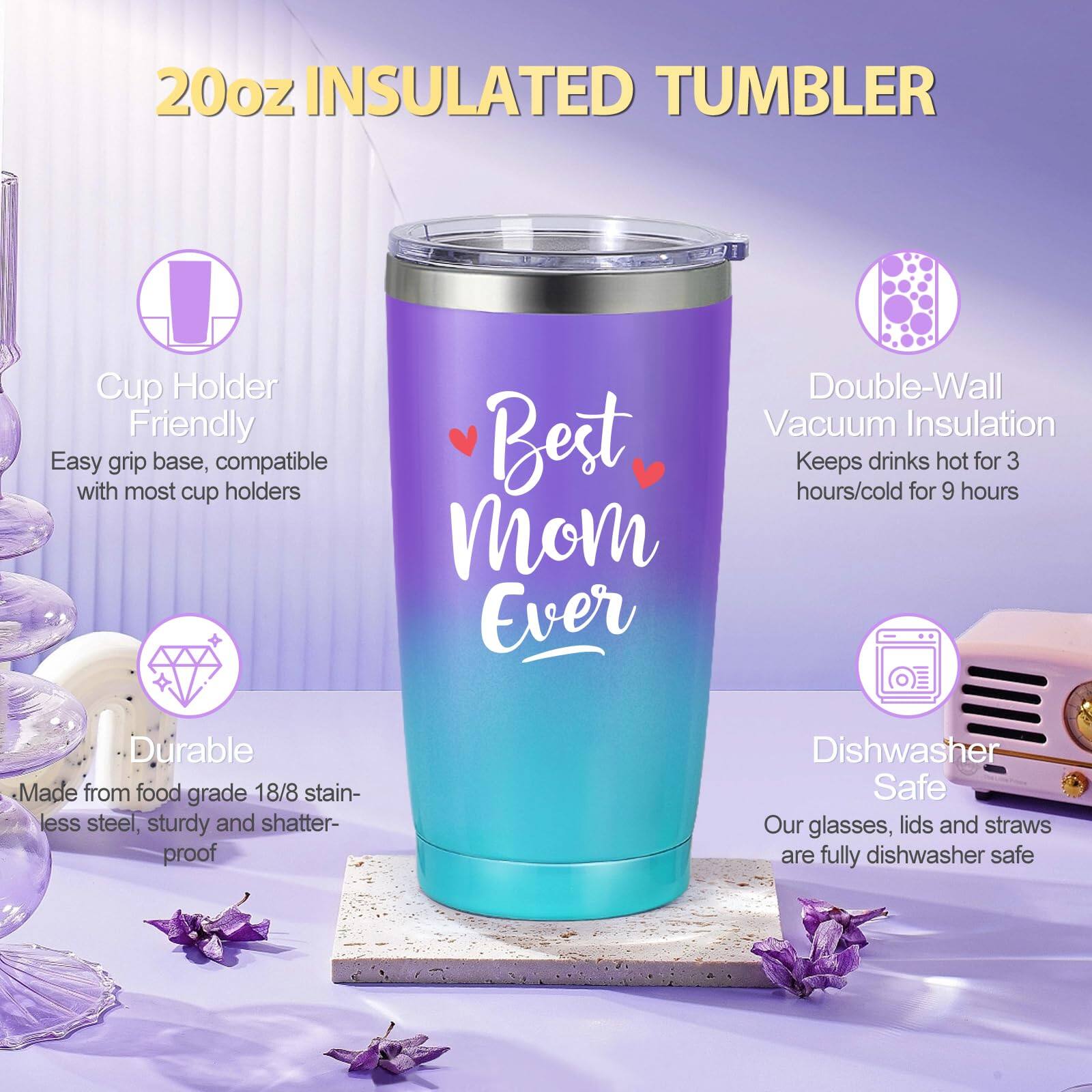 20oz INSULATED TUMBLER

- Cup Holder Friendly
  - Easy grip base, compatible with most cup holders

- Double-Wall Vacuum Insulation
  - Keeps drinks hot for 3 hours/cold for 9 hours

- Durable
  - Made from food grade 18/8 stainless steel, sturdy and shatter-proof

- Dishwasher Safe
  - Our glasses, lids and straws are fully dishwasher safe