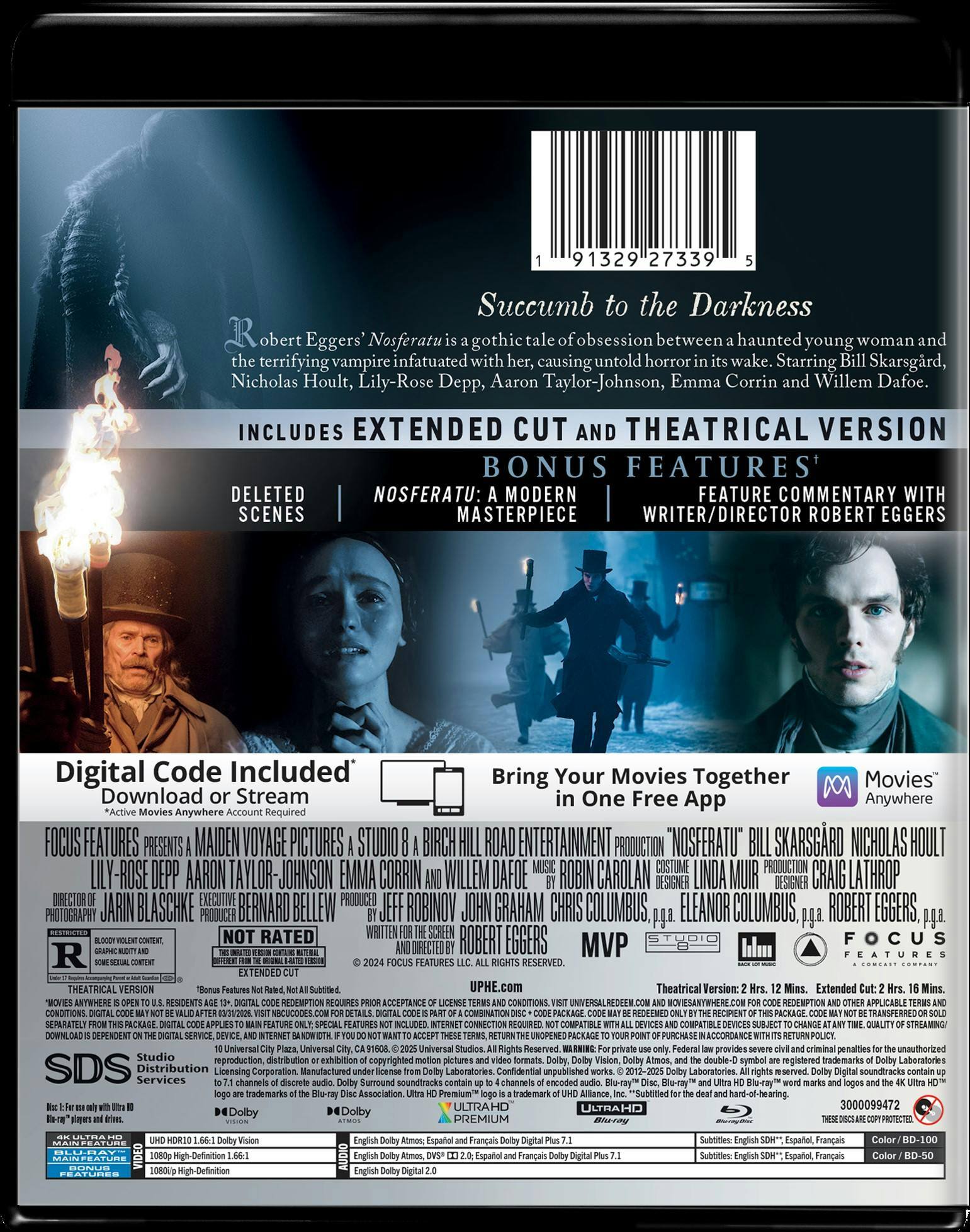 Back. Nosferatu - Extended Cut 4K Ultra HD + Blu-ray + Digital (4K Ultra HD + Blu-ray) [UHD].