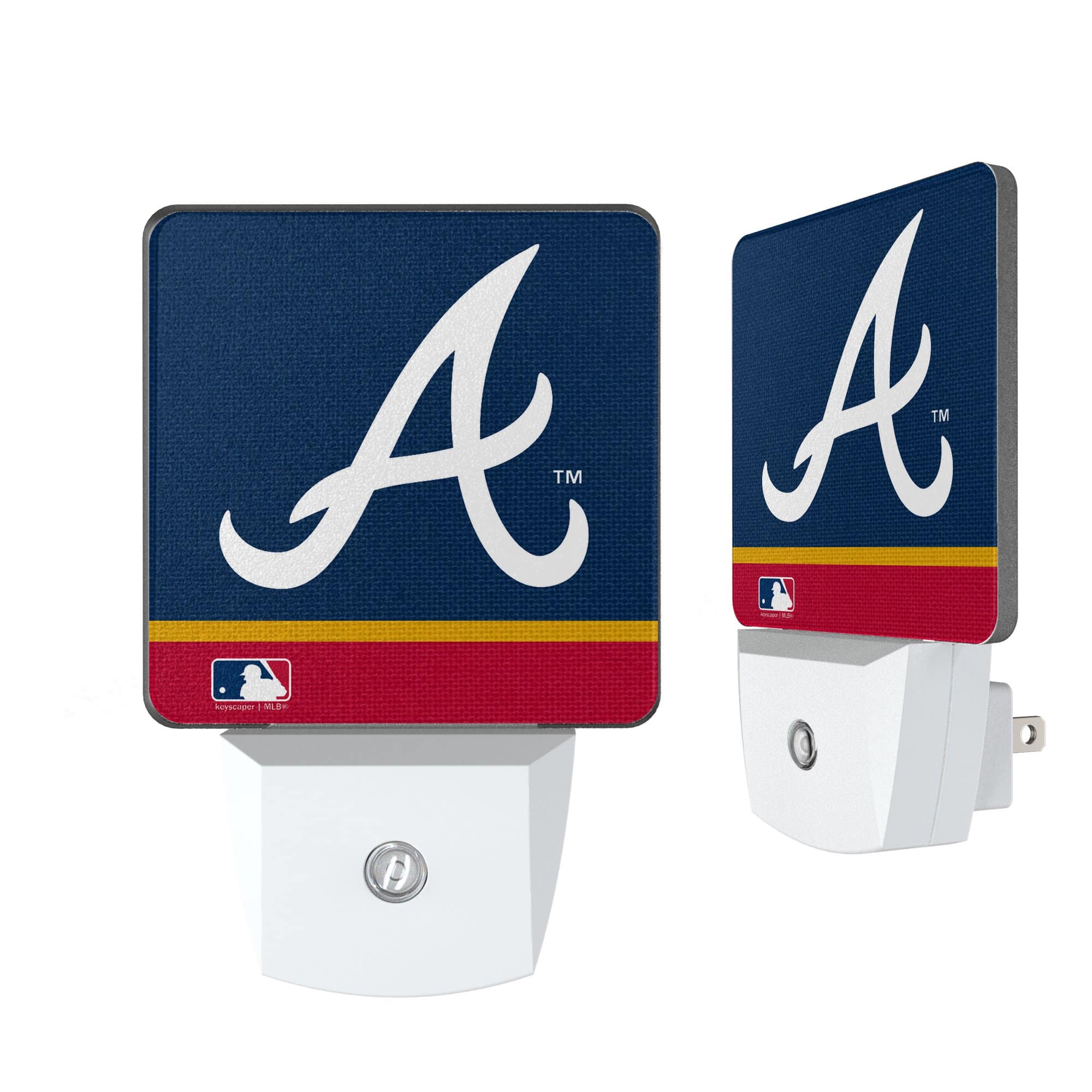 Keyscaper - Atlanta Braves Alternate Logo Stripe Design Nightlight 2-Pack - Multicolor