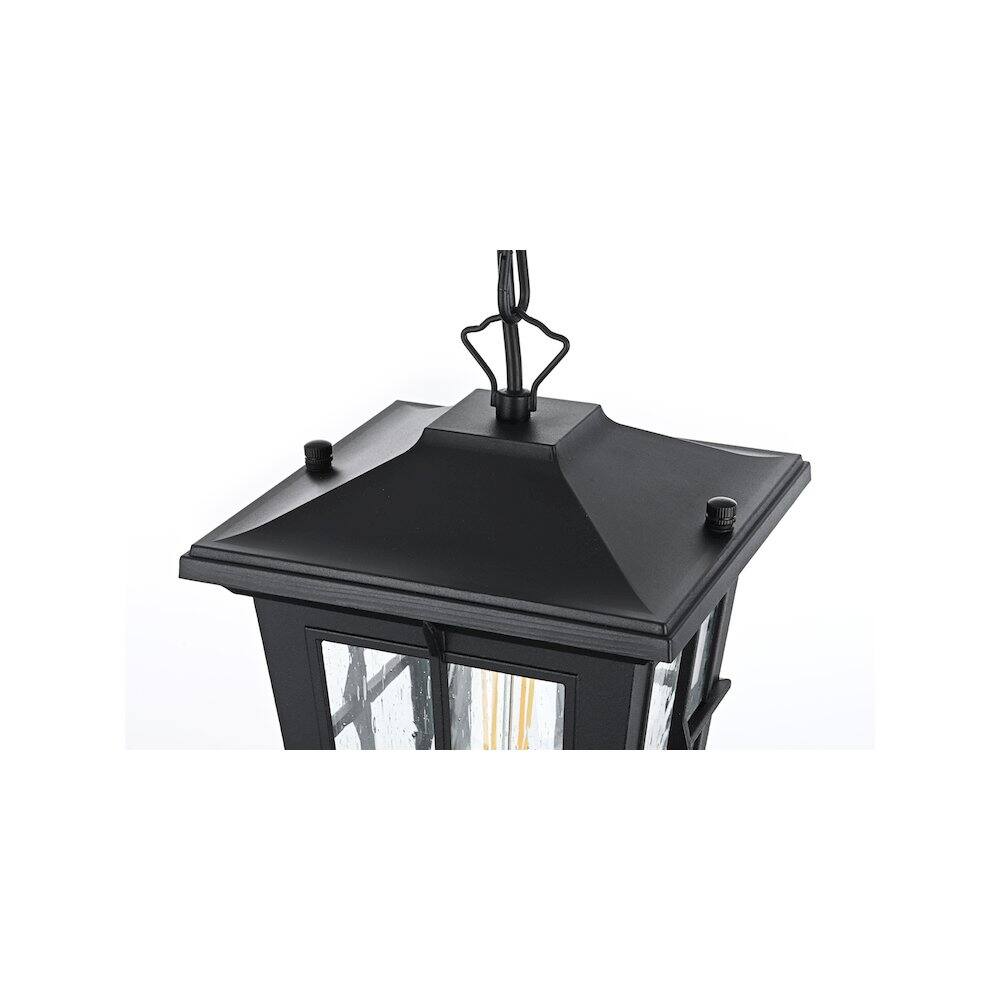 Alt View 4. Elegant Lighting - Bodine 7 inch Outdoor Pendant in Black - Black.