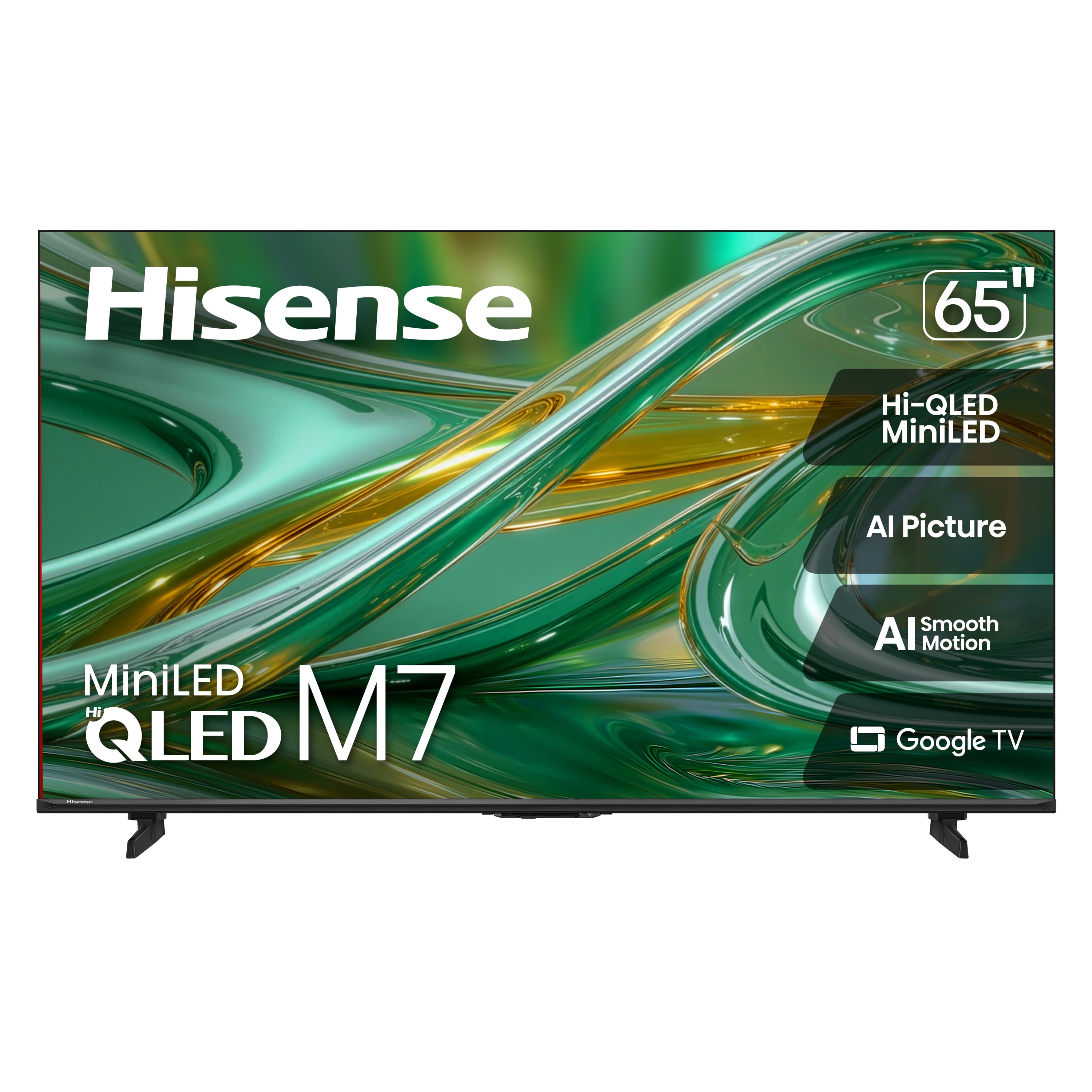 Hisense  
65" Hi-QLED MiniLED  
AI Picture  
MiniLED Hi M7 QLED COMICON  
AI Smooth Motion  
Google TV