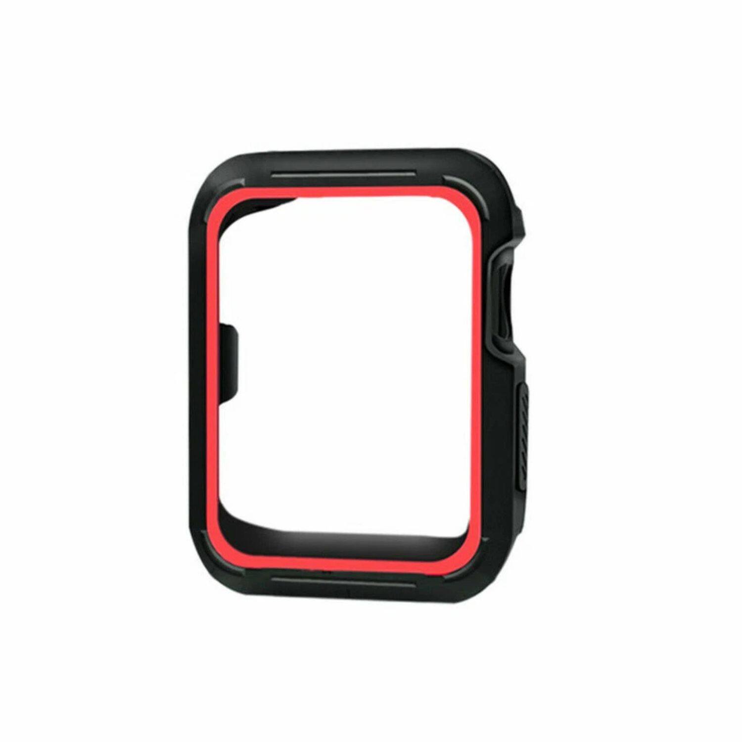 Front. Stock Preferred - TPU Screen Protector Cover Case , Slim & Shockproof 38mm for Apple Watch Series 1/2/3 - Red.