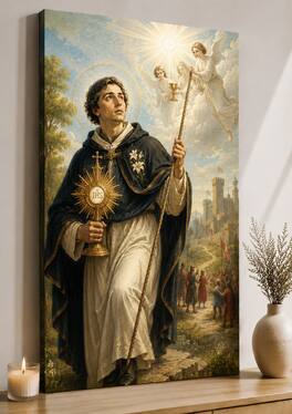 FC Design - Large Saint Paschal Eucharistic Devotion Wall Art Canvas Print 24x36" Heavenly Miracle Catholic Home Decor - MultiColor