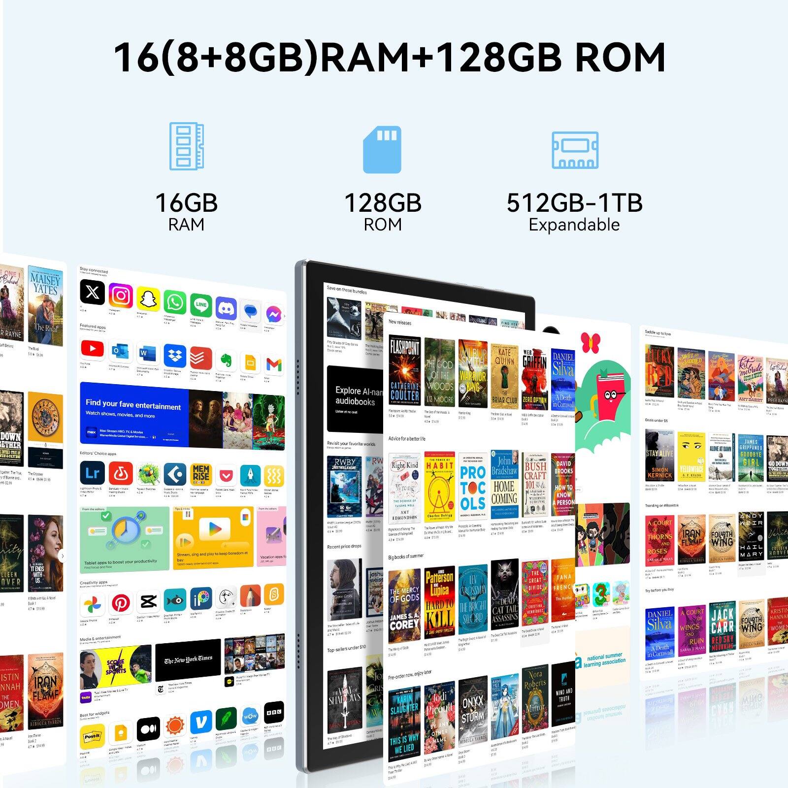 16(8+8GB)RAM+128GB ROM  
16GB RAM  
128GB ROM  
512GB-1TB Expandable  

MAISEY YATES  
NATE OZINK  

Find your fave entertainment. Watch shows, Movies and more.  
Explore CATHERINE Al-nan COULTER audiobooks  

Delik  
DOWN & THER  
5433  
Billers Lr  
Liste  
MEM RISE ...  
Sugar RWBY  
HABIT DAND BUSH PRO BROOKS CRAFT TOC HOME 101 OLS COMING  
YELOWERS  
JUNES GRAPPINTS GOODRYE GIRL  

Total -  
Srean.  
vication  
Bybododimner  
Share  
THORNS RAN FOURTH FLAVOR WING  
OVER ISTIN NNAH IRON THE FLIME OMEN  
before call DAY gidl  
Destivity View SPORTS wepes  
& you Times  
anoves!  
SHARCAS ...  
Panterson Lupica GODS HARD JAMES KILL ASSASSINS COREY SLAUGHTER STRM THIS WE LIED jul or  
- W  
D