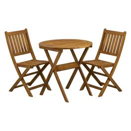 Outdoor Escape - Oil Finish 3-Piece Outdoor Bistro Set with Round Acacia Coffee Table - Brown