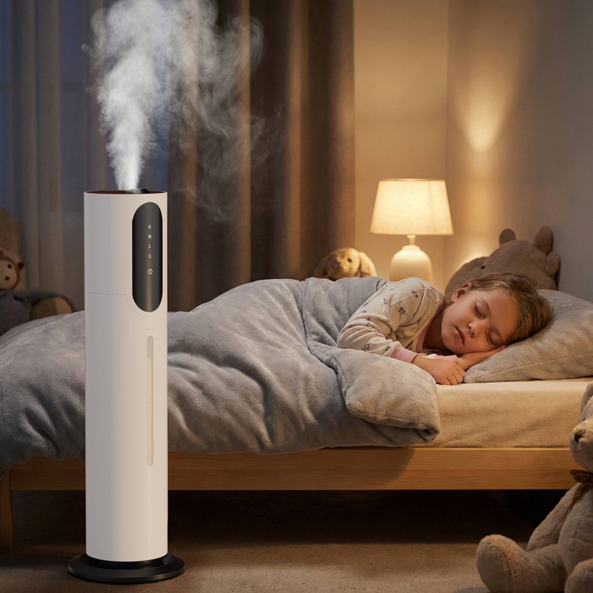 Alt View 6. Topteng - 1.98Gal Ultrasonic Cool Mist Humidifier-36dB Quiet,Purification Filter,AromaDiffuser,for Large Bedroom,Baby&Pet Friendly - White.