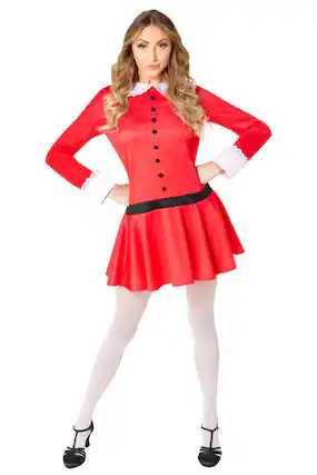 Front. Rubies - Willy Wonka Veruca Salt Women's Costume | Large - Red.
