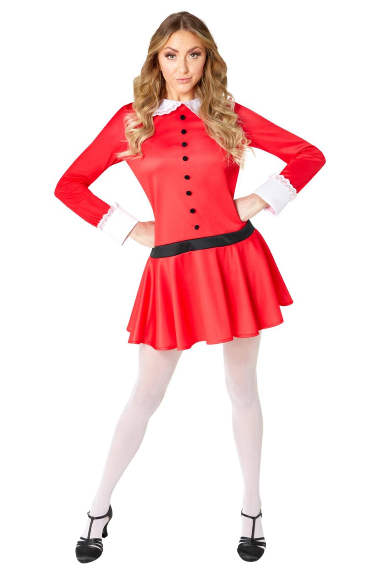Front. Rubies - Willy Wonka Veruca Salt Women's Costume | Large - Red.