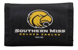 Rico Industries - Southern Mississippi Golden Eagles 3x5 Slim Nylon Trifold Wallet for both kids and adults - Multi