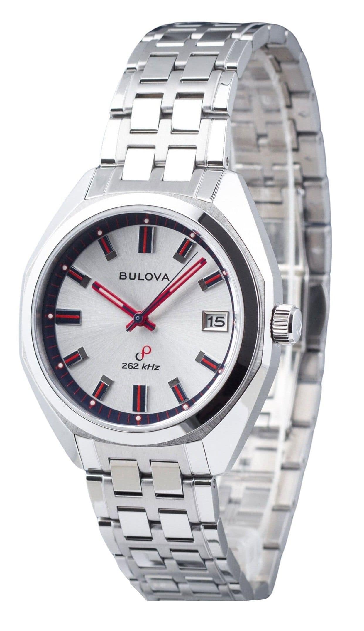 Bulova - Classic Jet Star Limited Edition Stainless Steel Dial Quartz 96K112 Men's Watch With Extra Strap 50M - Silver