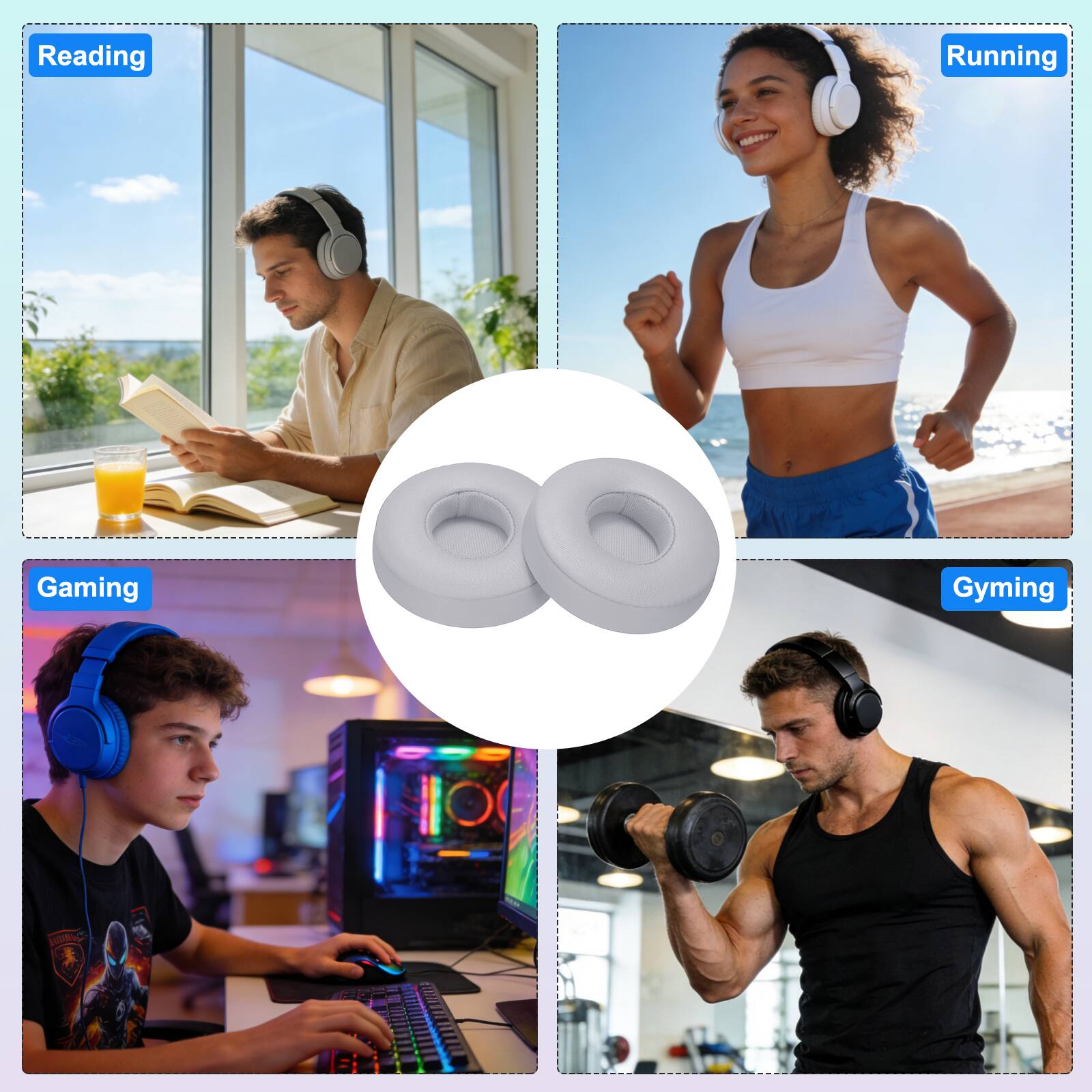 Reading  
Running  
Gaming  
Gyming
