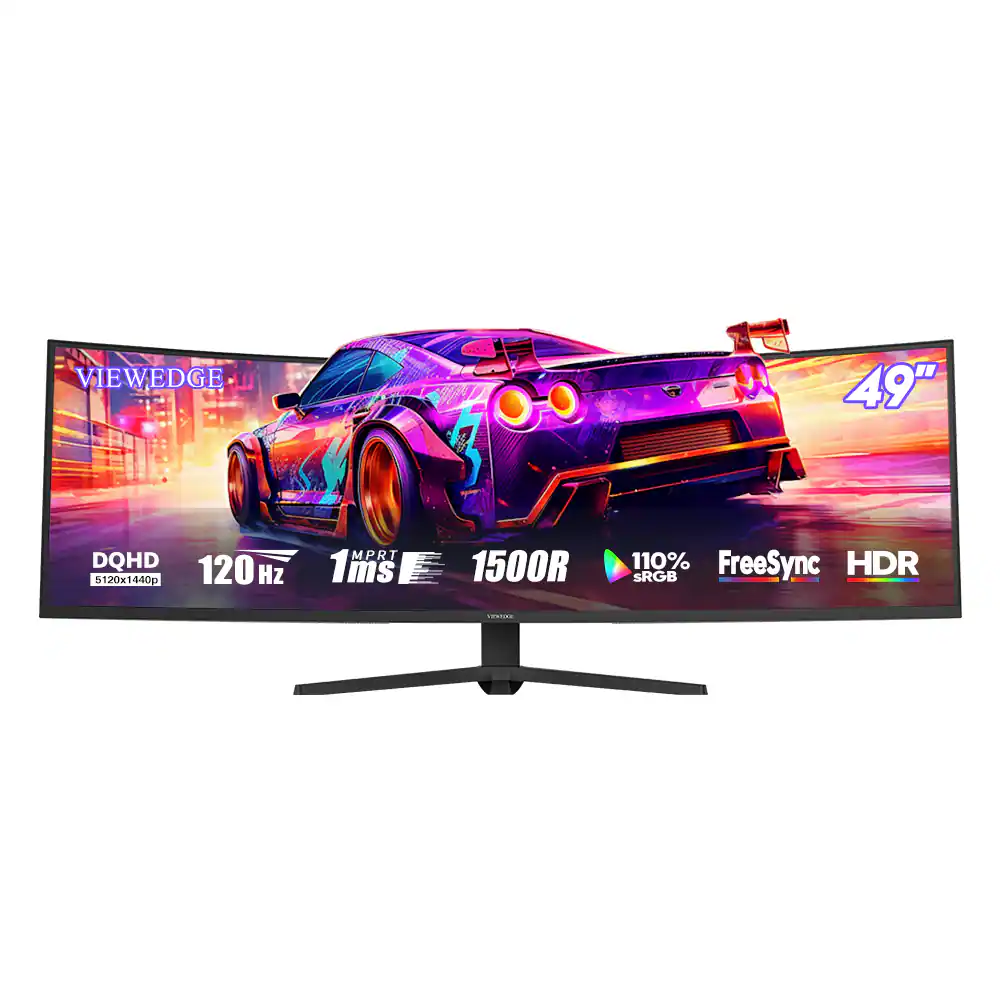 VIEWEDGE 49" DQHD 5120x1440p 120 Hz 1ms MPRT 1500R 110% sRGB FreeSync HDR