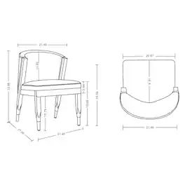 Manhattan Comfort - Ola Modern Wood Chenille Dining Chair - Set of 2 - Cream