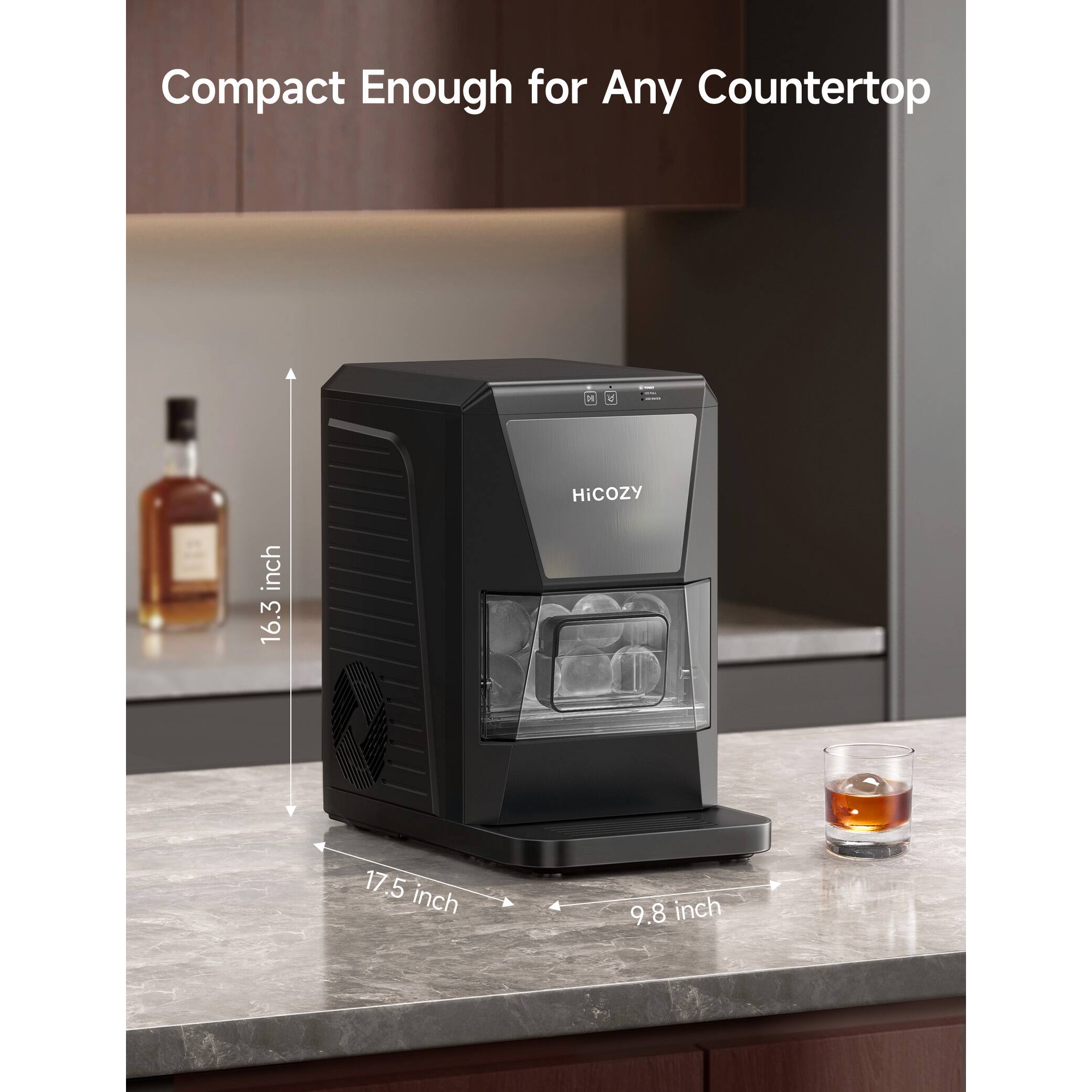 Compact Enough for Any Countertop

HiCOZY

16.3 inch  
17.5 inch  
9.8 inch