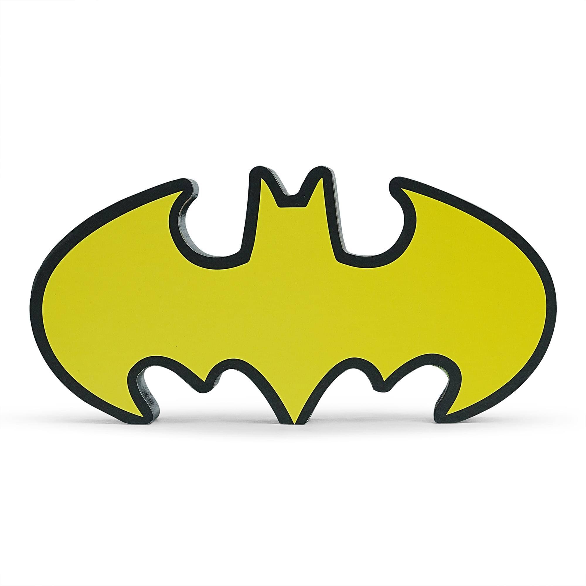 Alt View 1. DC Universe - DC Comics Batman Emblem Die-Cut Wooden Wall Art Sign | 4 x 8 Inches - Yellow.